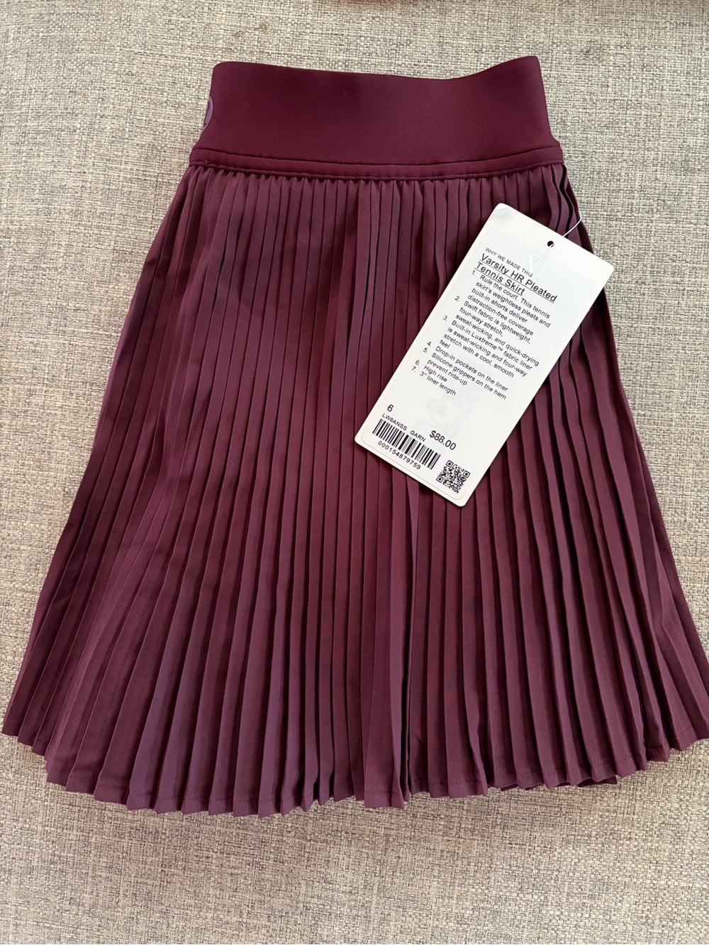 lululemon athletica Pleated A-Line Skirt in Berry